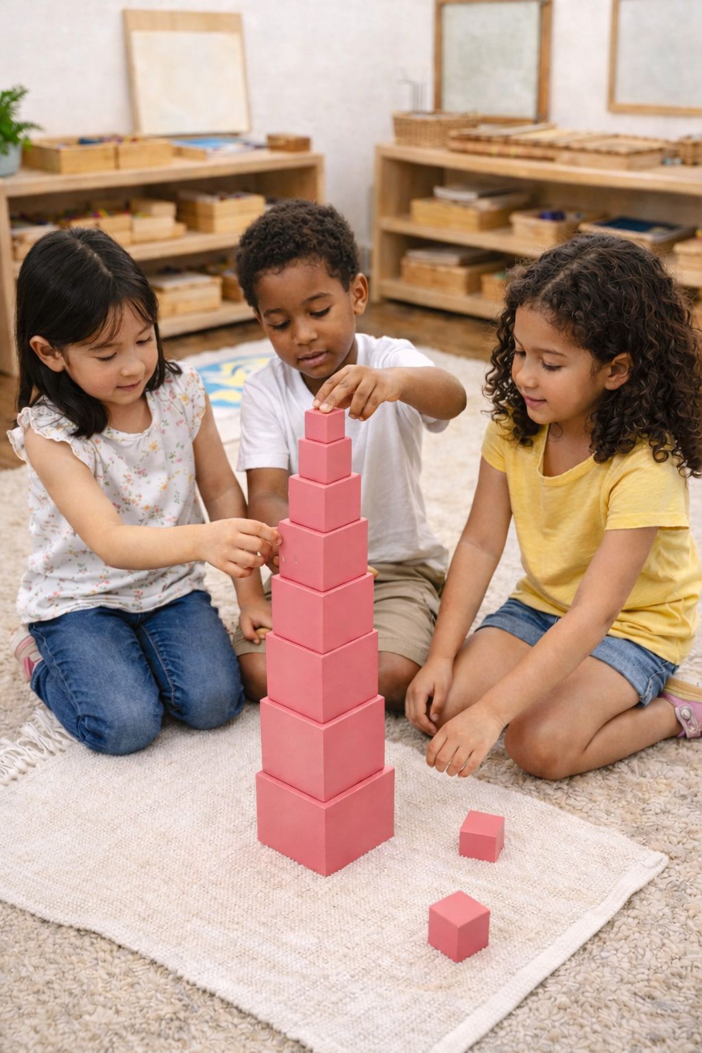 Children playing and learning
